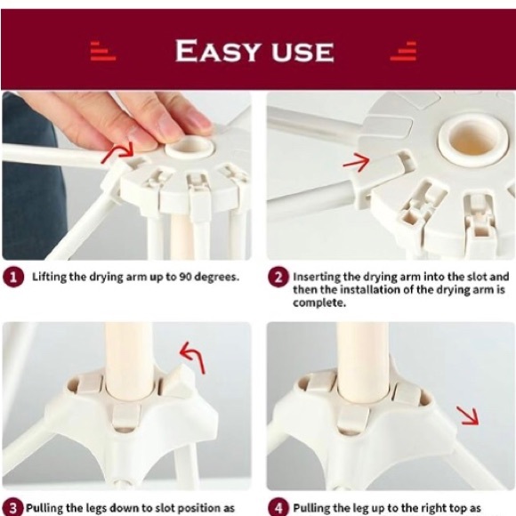 Ourokhome collapsible Pasta Drying rack in white - Picture 3 of 10